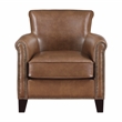 Pemberly Row Leather Accent chair& Brown all Top Grain Leather in Brown