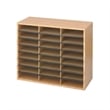 Pemberly Row Medium Oak Wood/Corrugated 24 Compartment Literature Organizer