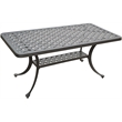 Pemberly Row Modern Aluminum Patio Coffee Table in Charcoal Black