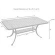 Pemberly Row Modern Aluminum Patio Coffee Table in Charcoal Black