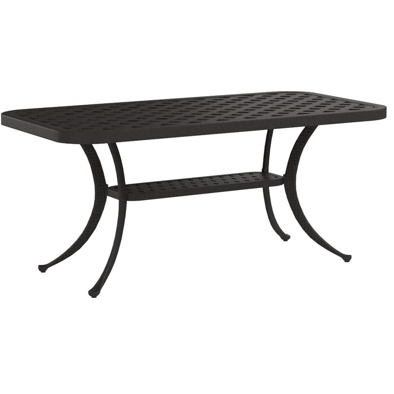 Pemberly Row Modern Aluminum Patio Coffee Table in Charcoal Black