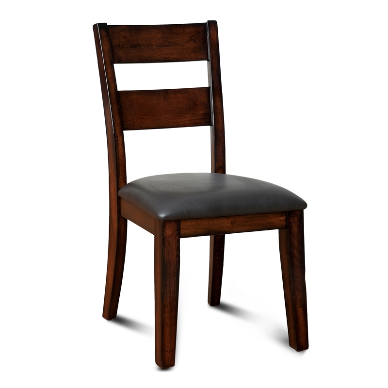 Pemberly Row Modern Wood Dining Chair in Dark Cherry (Set of 2)