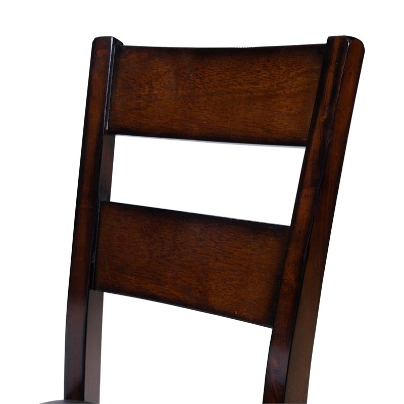 Pemberly Row Modern Wood Dining Chair in Dark Cherry (Set of 2)