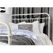 Pemberly Row Contemporary Metal King Spindle Bed in Vintage White
