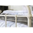 Pemberly Row Contemporary Metal King Spindle Bed in Vintage White