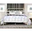 Pemberly Row Contemporary Metal King Spindle Bed in Vintage White