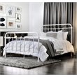 Pemberly Row Contemporary Metal King Spindle Bed in Vintage White