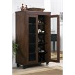 Pemberly Row Wood Shoe Cabinet with Casters in Vintage Walnut
