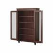 Pemberly Row Wood Shoe Cabinet with Casters in Vintage Walnut
