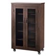 Pemberly Row Wood Shoe Cabinet with Casters in Vintage Walnut