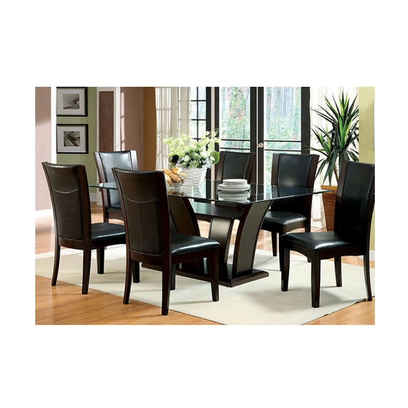 Pemberly Row Faux Leather Side Chair in Brown Cherry (Set of 2)