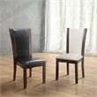 Pemberly Row Faux Leather Side Chair in Brown Cherry (Set of 2)