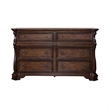 Pemberly Row Contemporary Dark Brown 8 Drawer Double Dresser