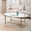 Pemberly Row Modern / Contemporary Oval Coffee Table in Antique Gold