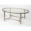 Pemberly Row Modern / Contemporary Oval Coffee Table in Antique Gold