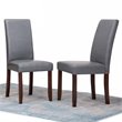 Pemberly Row Parson Dining Chair (Set of 2) - Stone Gray Faux Leather