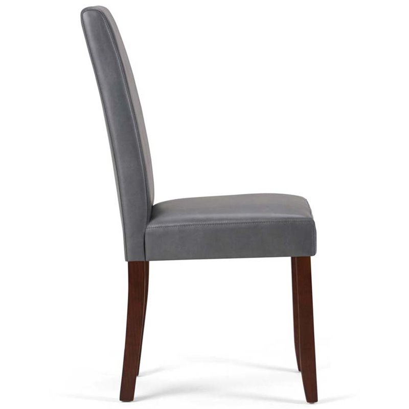 Pemberly Row Parson Dining Chair (Set of 2) - Stone Gray Faux Leather