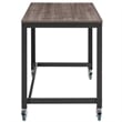 Pemberly Row Mobile Metal & Wood Writing Desk in Gray and Walnut