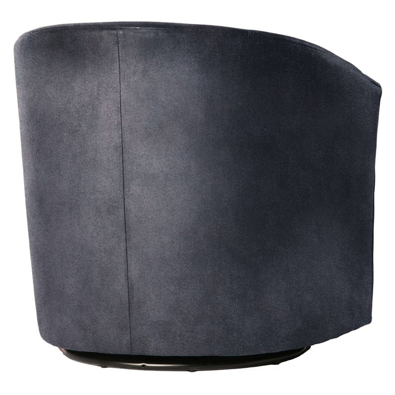 Pemberly Row Modern Charcoal Gray Microfiber Swivel Accent Chair