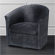 Pemberly Row Modern Charcoal Gray Microfiber Swivel Accent Chair