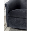 Pemberly Row Modern Charcoal Gray Microfiber Swivel Accent Chair