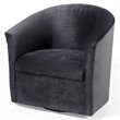 Pemberly Row Modern Charcoal Gray Microfiber Swivel Accent Chair