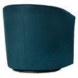 Pemberly Row Modern Ocean Blue Microfiber Swivel Accent Chair