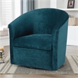 Pemberly Row Modern Ocean Blue Microfiber Swivel Accent Chair
