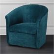 Pemberly Row Modern Ocean Blue Microfiber Swivel Accent Chair