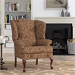 Pemberly Row Modern Cocoa Brown Fabric Wing Back Accent Chair