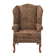 Pemberly Row Modern Cocoa Brown Fabric Wing Back Accent Chair
