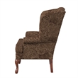 Pemberly Row Modern Cocoa Brown Fabric Wing Back Accent Chair