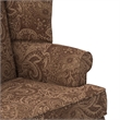 Pemberly Row Modern Cocoa Brown Fabric Wing Back Accent Chair