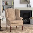Pemberly Row Contemporary Cream Traditional Wingback Accent Chair