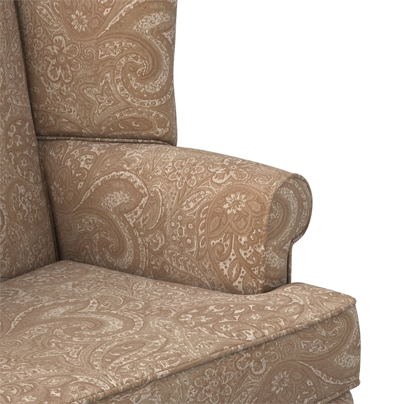 Pemberly Row Contemporary Cream Traditional Wingback Accent Chair