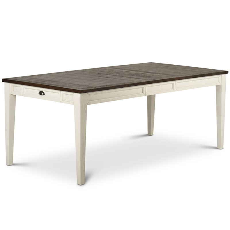 Pemberly Row Extendable Dining Table in Dark Oak with distressing