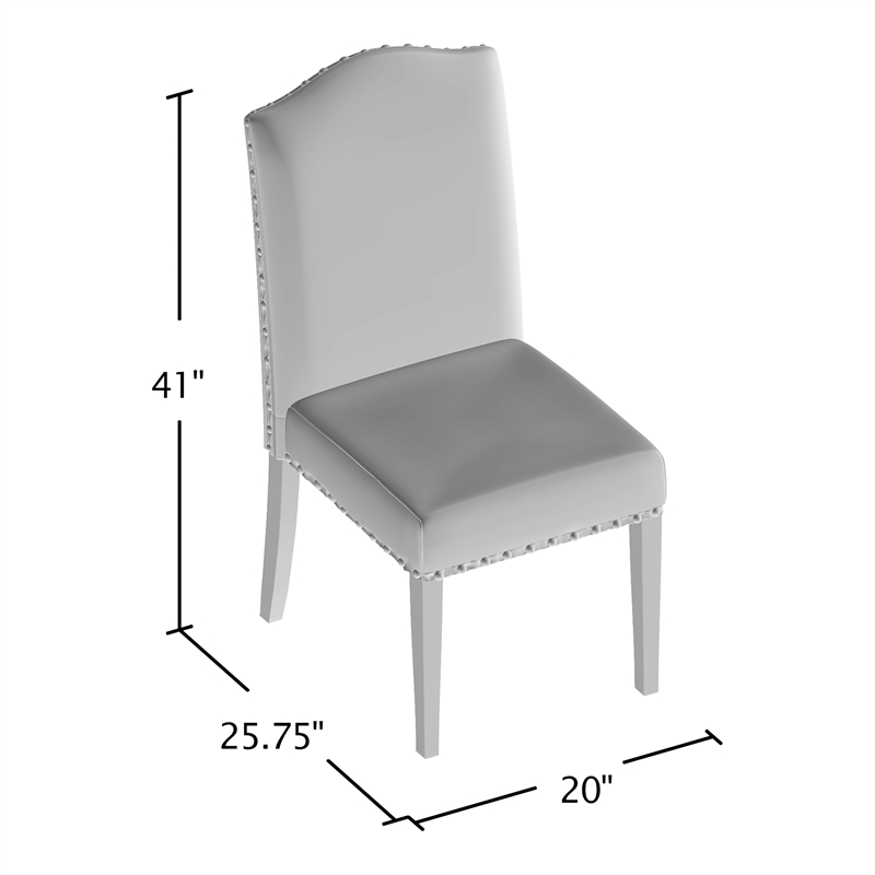 Pemberly Row Modern Fabric Padded Side Chair in Natural (Set of 2)