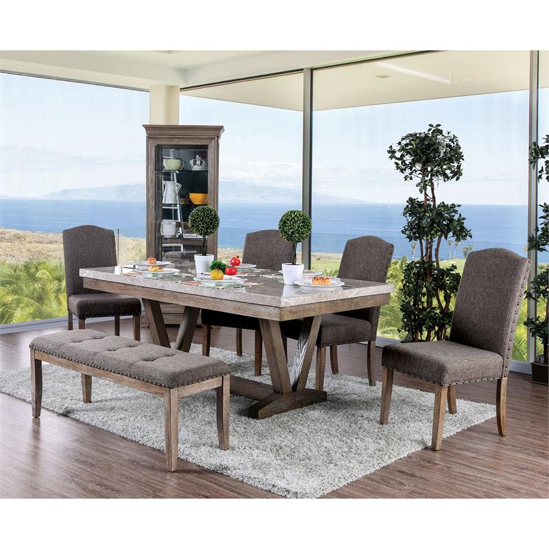 Pemberly Row Modern Fabric Padded Side Chair in Natural (Set of 2)