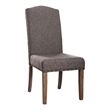 Pemberly Row Modern Fabric Padded Side Chair in Natural (Set of 2)