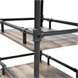 Pemberly Row Contemporary Industrial Metal Bar Cart in Sand Black