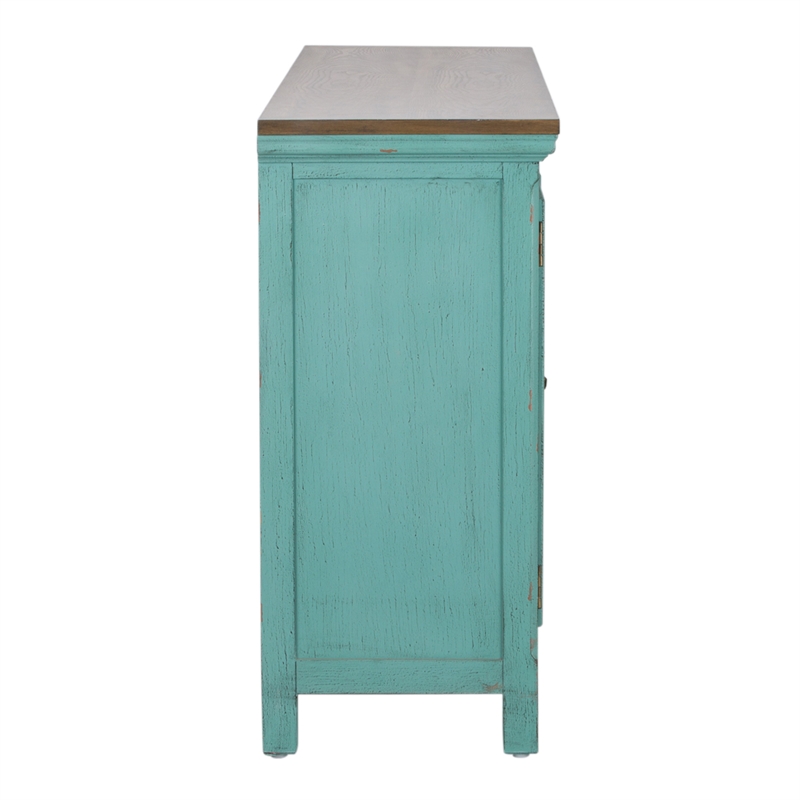 Pemberly Row Modern / Contemporary Blue 4 Door Accent Cabinet