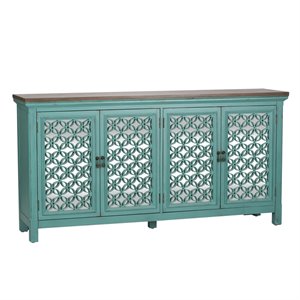 Pemberly Row Modern / Contemporary Blue 4 Door Accent Cabinet