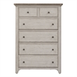 Pemberly Row Modern Farmhouse Reimagined White 5 Drawer Chest