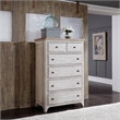 Pemberly Row Modern Farmhouse Reimagined White 5 Drawer Chest