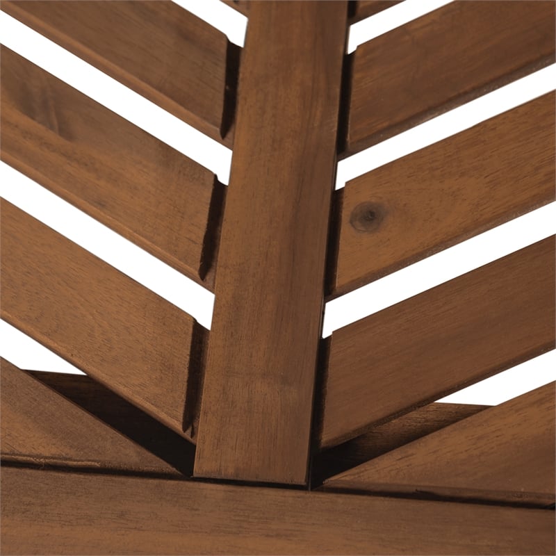 Pemberly Row Outdoor Wood Patio Chairs - Set of 2 - Dark Brown