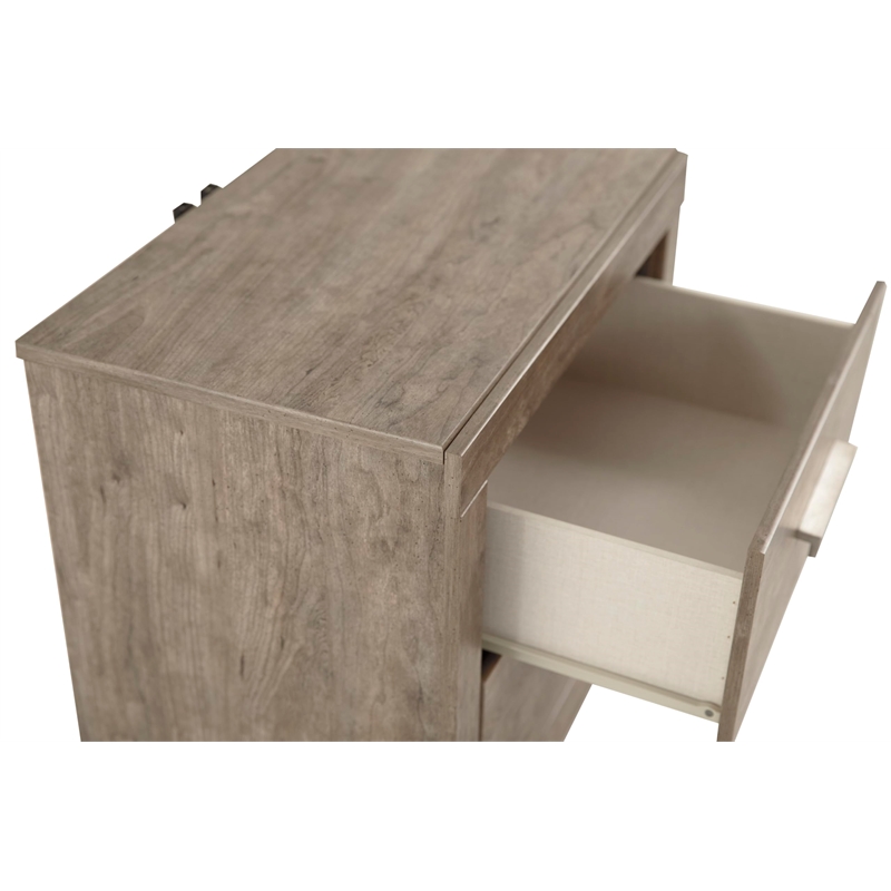 Pemberly Row Modern Engineered Wood 2-Drawer Night Stand-Gray