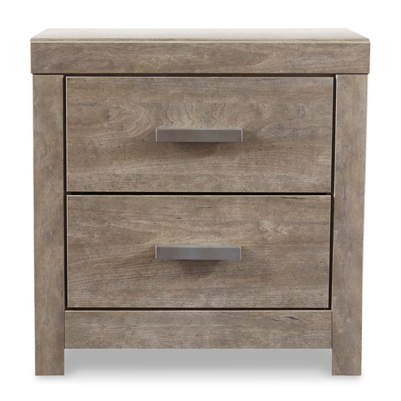 Pemberly Row Modern Engineered Wood 2-Drawer Night Stand-Gray