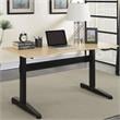 Pemberly Row Modern Metal Adjustable Long Standing Desk in Black