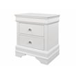 Pemberly Row Contemporary Solid Wood White 2-Drawer Nightstand