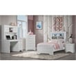 Pemberly Row Contemporary Solid Wood White 2-Drawer Nightstand
